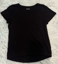 Old Navy Softest Tee Top Girls Size Large 10-12 Black Short Sleeve Solid - £6.11 GBP