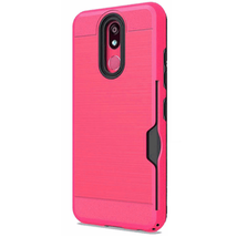 for LG K40 Brushed Metal Card Holding Carrying Case HOT PINK - £4.68 GBP