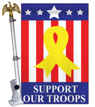 Support Our Troops 5 Star - Applique Decorative Aluminum Pole & Bracket House Fl - $93.97