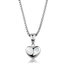 3W825 - Rhodium Brass Chain Pendant with AAA Grade CZ  in Clear - $402.60 MXN