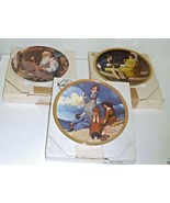 Set 3 Knowles Norman Rockwell Collector Plates Pondering on the Porch NEW - $24.75