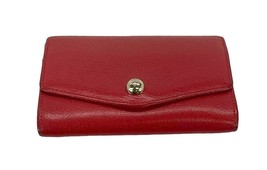 Mulberry Red Textured Leather Envelope Flap Wallet Clutch Women image 2