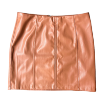 Altard State Womens A Line Skirt Orange Faux Leather Mini Lined Boho Zip L New - £22.20 GBP