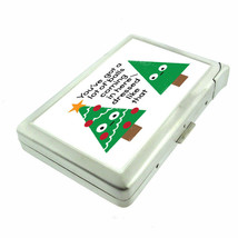 Christmas Pun Em2 100&#39;s Size Cigarette Case with Built in Lighter Metal Wallet - £17.09 GBP
