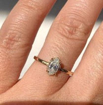 Marquise Cut Moissanite Diamond Ring, Solitaire Minimalist Wedding Ring, Anniver - $510.00