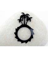 Black or White Acrylic Ring with Laser-Cut Desert Island Design, Unique ... - $205.92 MXN