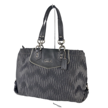 Coach Ashley  Shoulder Bag Gathered Satin Gray Leather Purse F20050 B2T - £69.91 GBP