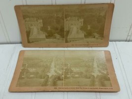 Pennsylvania Avenue &amp; Glory of Washington DC Stereoview Cards Slides 4712 2266 - £26.67 GBP