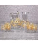 Vintage Libbey Golden Wheat Juice Glasses (6), Pitcher 64 oz and Carafe ... - £42.43 GBP