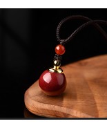  Feng Shui Necklace Red Cinnabar Zhu Sha Pendant Chinese Necklace  - $32.82 CAD