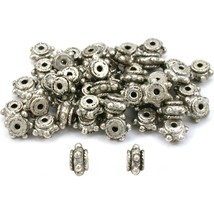 Bali Spacer Beads Antique Silver Plated 8mm 50Pcs Approx. - $9.09