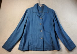 Pendleton Jacket Womens Size Large Blue Long Sleeve Pocket Collar Button Front - £13.81 GBP