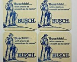 Vintage 1980&#39;s Busch Beer Glass Coasters 3.5&quot; Anheuser Busch Lot of 4 NO... - $8.99