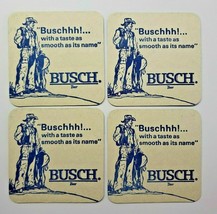 Vintage 1980&#39;s Busch Beer Glass Coasters 3.5&quot; Anheuser Busch Lot of 4 NOS PB61 - £7.18 GBP