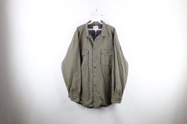 Vtg Cabelas Mens 2XLT Faded Flannel Lined Shirt Jacket Jac Shirt Shacket Green - £46.42 GBP