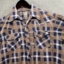 Vintage The Hustler Collection Western Pearl Snap Cowboy Shirt Size 17-35 Plaid - £9.20 GBP