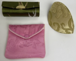 Chinese Silk Coin Purse And Silk Lipstick Holder with Mirror &amp; Pouch VGC... - $25.73