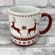 Wondershop Reindeer Mug Coffee Cup Target Red White Snowflakes Deer - £11.07 GBP