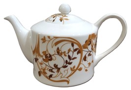 Bella Lux &quot;Alexandra Gold&quot; Scroll Floral Vine Bone China Teapot - £27.48 GBP