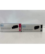2 Genuine Dell CL1250,1350,1355,C1760 Magenta &amp; Black Toner 810WH,XMX5D - $1,820.58 MXN