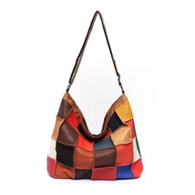 R patchwork shoulder bag women plaid spliced casual hobo sheepskin handbag female large thumb200