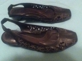 Size 6.5 Nurture sandals  black leather ladies womens shoes  - £7.02 GBP