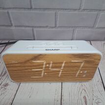 Tested Sharp LED 2 Alarms,  Bedroom Clock Wood Grain Face Model SPC736 W... - $12.98