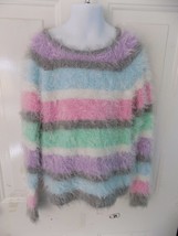 JUSTICE MULTI-COLORED LONG SLEEVE SWEATER SIZE 8 GIRL&#39;S EUC - £11.99 GBP