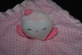 Child of Mine Carter's Pink Owl Hearts Baby Lovey Plush Security Blanket Rattle  - $18.39