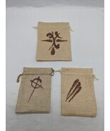 Lot Of (3) Dnd RPG Linen Runic Symbol Dice Bag Accessories  - $16.60 CAD