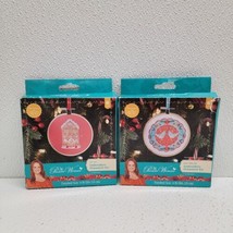 2 Pioneer Woman 4&quot; Embroidery Ornament Kits - Gingerbread House &amp; Love Birds - $22.67