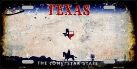 Texas State Background Rusty Novelty Metal License Plate - £17.34 GBP