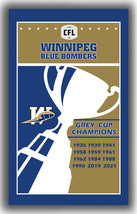 Winnipeg Blue Bombers Football Grey Cup Champions Flag 90x150cm3x5ft 2021 Banner - £10.86 GBP