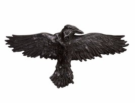 Black Flying Raven Pewter Crow Hair Grip Slide Barrette HH10 Alchemy Gothic NWT - £21.54 GBP