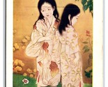 Portrait of Young Girls Painting By Kikuchi Keigetsu Japan UNP DB Postca... - $14.80