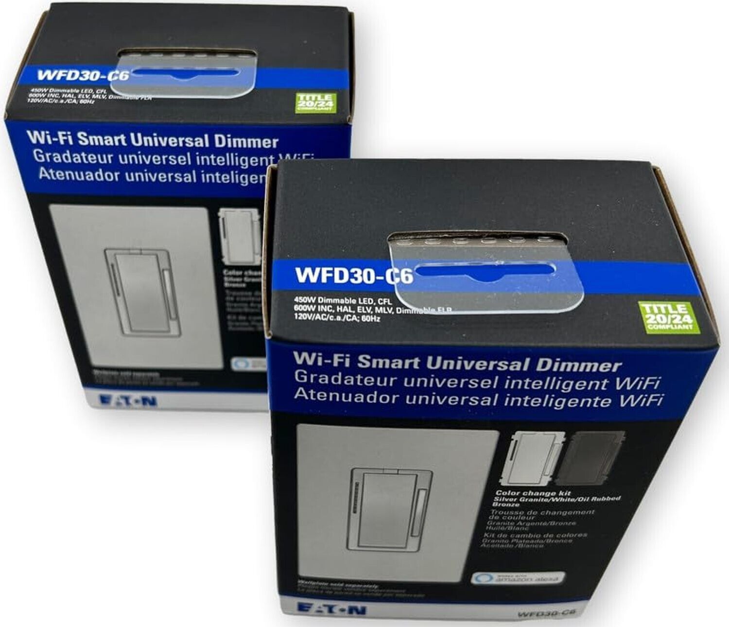 Eaton WFD30-C6-SP-L Wi-Fi Smart Dimmer Switch (Pack of 2), Residential, Flush Item image 7