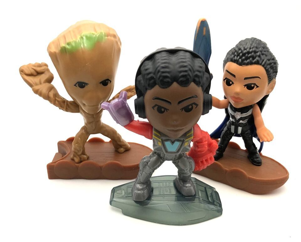 Primary image for McDonalds Happy Meal Toys Thor Love & Thunder, Groot, Wakanda Forever Black Pant