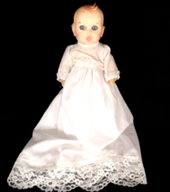 Vintage 1988 Gerber Baby Doll in Christening Gown Blue Google Eyes 11" Vinyl HTF - $18.80