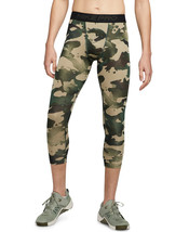 Nike Men&#39;s Pro Dri-FIT Camouflage Training 3/4 Leggings Jade/Brown-Small - $32.97