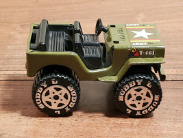 Vintage Buddy L 4&quot; Green Army Jeep T-461 Pressed Steel &amp; Plastic Japan - £4.71 GBP