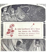 Saint Anne And Angels Le Noel Christmas 1911 Antique Print French DWT14A - $34.03 CAD