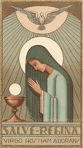 Salve Regina – Hail Queen of Heaven – based on a Vintage French Holy Card – Cath - £10.08 GBP+