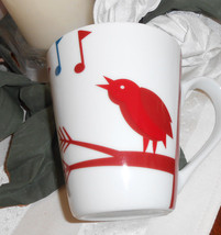 * Starbucks Coffee Company 2012 Red Bird Singing Music Musical Notes Cup... - £9.61 GBP