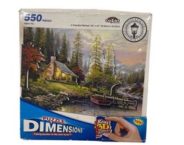 Thomas Kinkade 550 Piece 3D Effect Puzzle "A Peaceful Retreat" 24" x 18" - $18.00