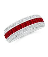 Authenticity Guarantee

ANGARA Ruby &amp; Diamond Half Eternity Band in 14K ... - $3,599.00