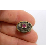 STERLING SILVER UE LABORATORIES TIE TACK W/ GEMSTONE INLAY PIN BACK - $12.18 CAD