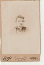 1800s Young Woman Ruffle Victorian Cabinet Card Photograph Portrait PA 4.25x6.5&quot; - £10.03 GBP