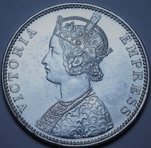 Incredible Rare Gem Unc India 1890-C Silver Rupee~Queen Victoria~Free Sh... - £140.99 GBP