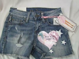 NWT Blue Desire Mid Rise Shortie Junior Sz 0 Destroyed Frayed Star Org $39 - £7.42 GBP