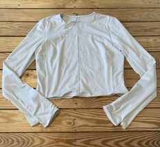 Lululemon Women’s Long sleeve Cropped Athletic Top Size L Ivory Sf4 - £38.14 GBP